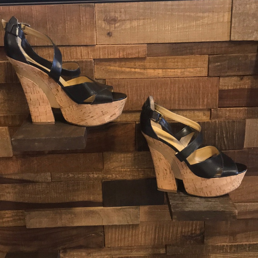 Black Nine West wedges 8 1/2 worn maybe once